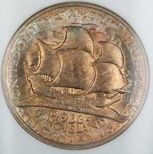1936 Long Island Half Dollar, ANACS MS 65 *TONED*  