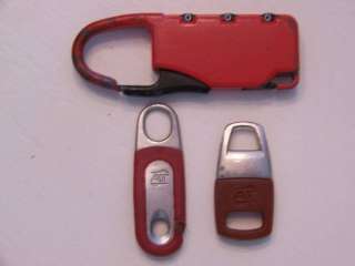Red American Tourister Replacement Zipper Pulls +Lock  