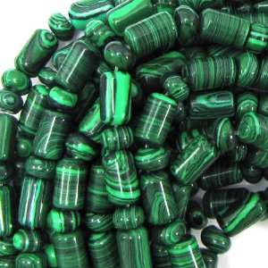  6x9mm green malachite cylinder rondelle beads 16 strand 