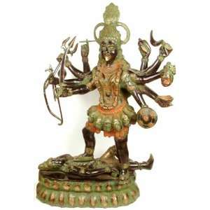    Ten Armed Black Kali, or Mahakali   Brass Statue: Home & Kitchen