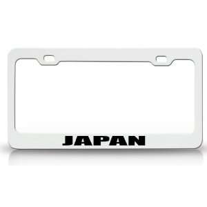 JAPAN Country Steel Auto License Plate Frame Tag Holder White/Black