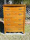 Tall Five Drawer Victorian Oak Chest of Drawers circa 1900