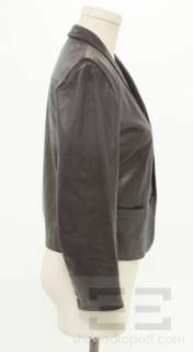 Charles Jourdan Black Leather Single Button Jacket Size 38  