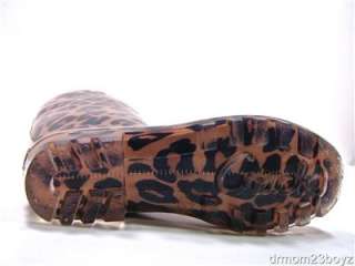   Pixy Signature Ocelot Leopard Rainboots Rubber Boots Brown 5  