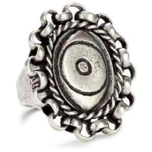    Low Luv by Erin Wasson Silver Plated Evil Eye Link, Ring 8 Jewelry