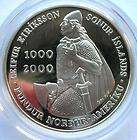 Iceland 2000 Leif Erickson 1000 Kronur Silver Coin,Proof