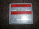 1997 97 99 2000 FORD MUSTANG FAN WARNING DECAL