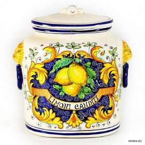  MAJOLICA Oval canister Limoni Canditi [Candied Lemons 