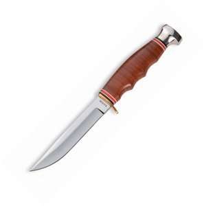 KABAR 2 1232 1 Hunter 8.13 Inch Stacked Leather Handle Leather Knife 