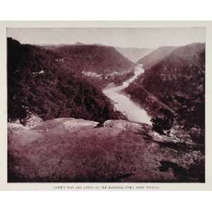 1893 Print Hawks Nest Kanawha River Canyon WV NICE   Original 