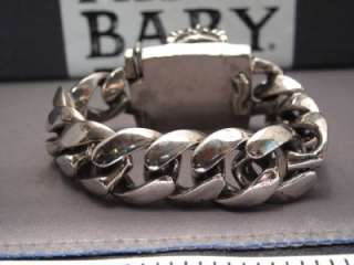 King Baby Old School Extra Large Link Bracelet with Large Crowned 