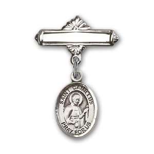   Lellis Charm and Polished Badge Pin St. Camillus of Lellis is the