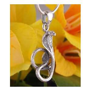  Sterling Silver King Cobra Pendant/Charm: jpwjewelry 