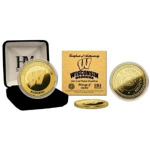  NCAA Wisconsin Badgers 24KT Gold Coin