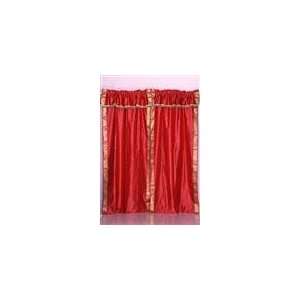Attached Valance with beads Sari Curtains , Drapes, Panels:  