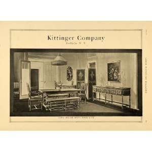  1920 Print Kittinger Early English Dining Room Table 