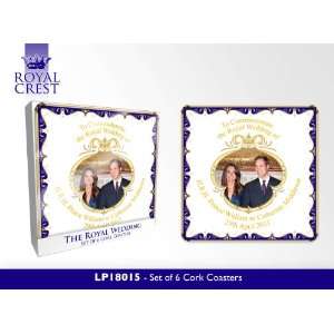  Royal Wedding Set of 6 Cork Coasters