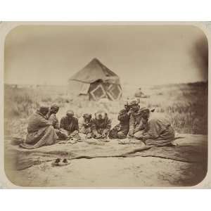 Kyrgyz meal,eating,tent,Central Asia,c1865