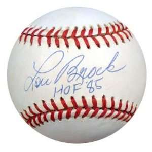  Lou Brock Autographed Ball   NL HOF 85 PSA DNA #M55789 