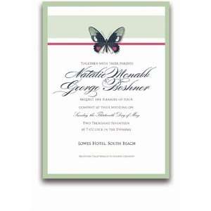  95 Rectangular Wedding Invitations   Butterfly Olive Spice 