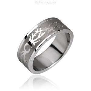  Surgical Steel Tribal Symbol Ring, 12: Jewelry