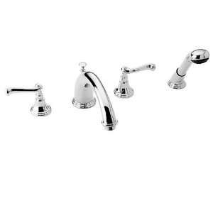   Classic Roman Tub Set with Hand Shower, Curved Levers, Polished Chrome