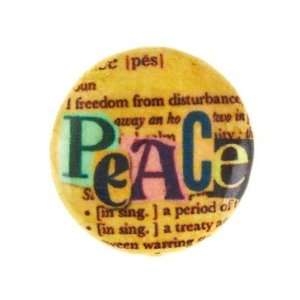  21mm Peace Decoupage Bead Arts, Crafts & Sewing