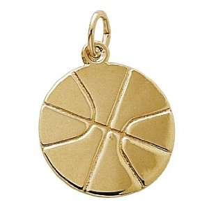 Rembrandt Charms Basketball Charm, 22K Yellow Gold Plate on Sterling 