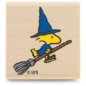   Peanuts Wood Mounted Rubber Stamp: Broom Flight: Arts, Crafts & Sewing