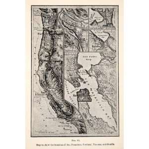 1908 Map Location San Francisco Portland Tacoma Seattle San Pablo Bay 