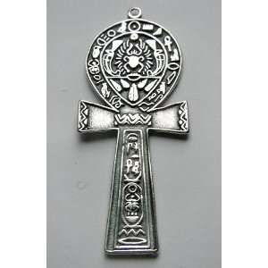 Egyptian Ankh with Hieroglyphics Beautifully Done in Sterling Silver 