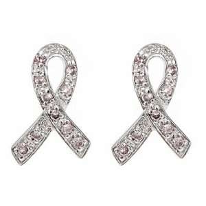   : Breast Cancer Awareness Ribbon Earrings: Overstock Silver: Jewelry