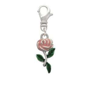  Flower Rose Pink Clip On Charm Arts, Crafts & Sewing