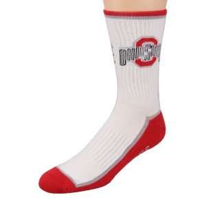    Ohio State Buckeyes White Scarlet Crew Socks