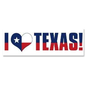  I Love (Flag Heart) Texas Bumper Sticker: Everything Else