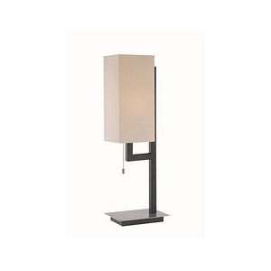   Coquet 1 Light Table Lamp, Black/White Fabric Shade