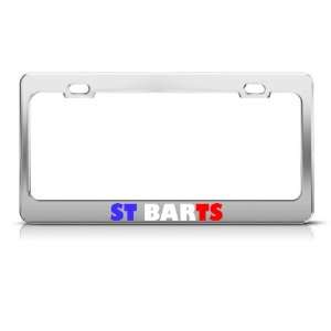 St Barts Flag Country license plate frame Stainless Metal Tag Holder