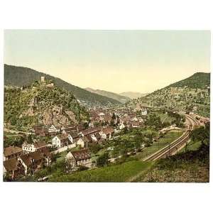 Photochrom Reprint of Hornberg, general view, Black Forest, Baden 