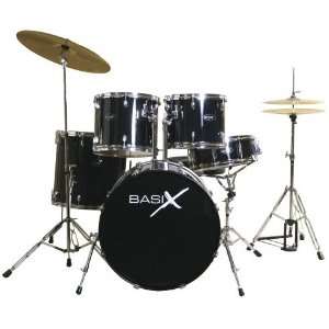 Basix CL105   Black Classic Series 5 piece Drum Set 
