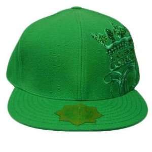  CROWN HOLDER GREEN FLAT BILL FITTED CAP HAT 8 URBAN 