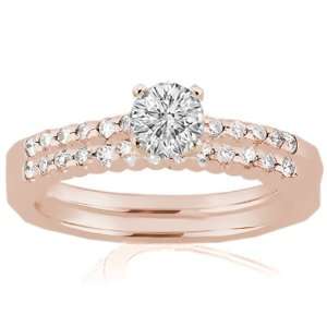   Wedding Rings Pave Set 14K SI2 GIA ROSE GOLD Ring Size 8: Fascinating