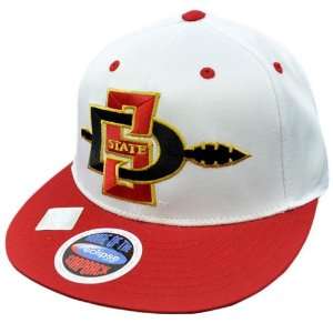  NCAA San Diego SD State Aztecs White Red Eclipse Snap Back 