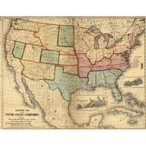  1861 Civil War map of United States: Home & Kitchen