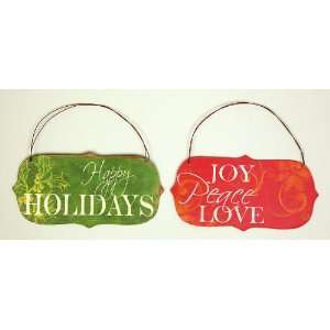  Metal Christmas Ornament 2 Assorted: Home & Kitchen