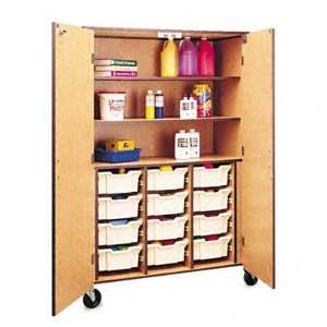  Fleetwood Mobile Shelf Tray Cabinet, 1 Fixed/2 Adjustable 