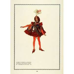  1913 Print Prince Robe Feather Tights Man Miracle Play 