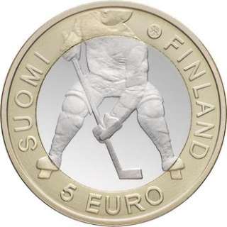FINLAND 5 EURO 2012 bimetallic coin IIHF Ice Hockey World 