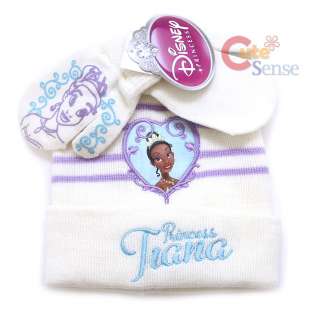 Disney Princess TIANA Beanie Gloves set White 2pc  