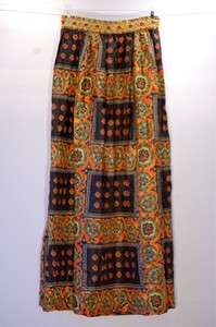   Handmade Bohemian Paisley Jeweled Waist Full Length Skirt   Womens S