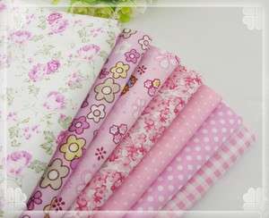 7pcs pink Different Kinds Quilt Quilting Fabric 100%cotton bundle 9 